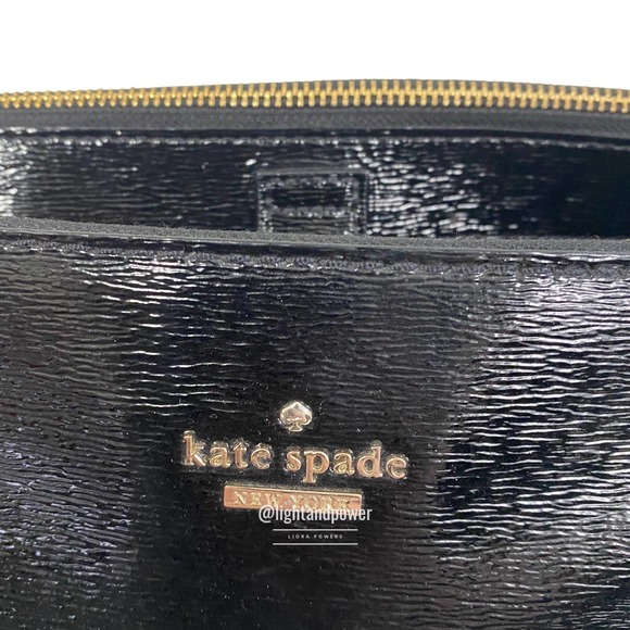 Kate Spade Black Tri-Compartment Patent Tote EUC - Picture 3 of 16
